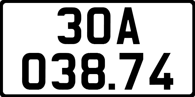bien so xe 30A03874